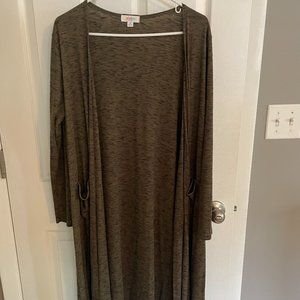 Long (knee length) Army Green/Black Cardigan from LuLaRoe